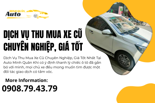 Dịch vụ thu mua xe cũ chuyên nghiệp, giá tốt